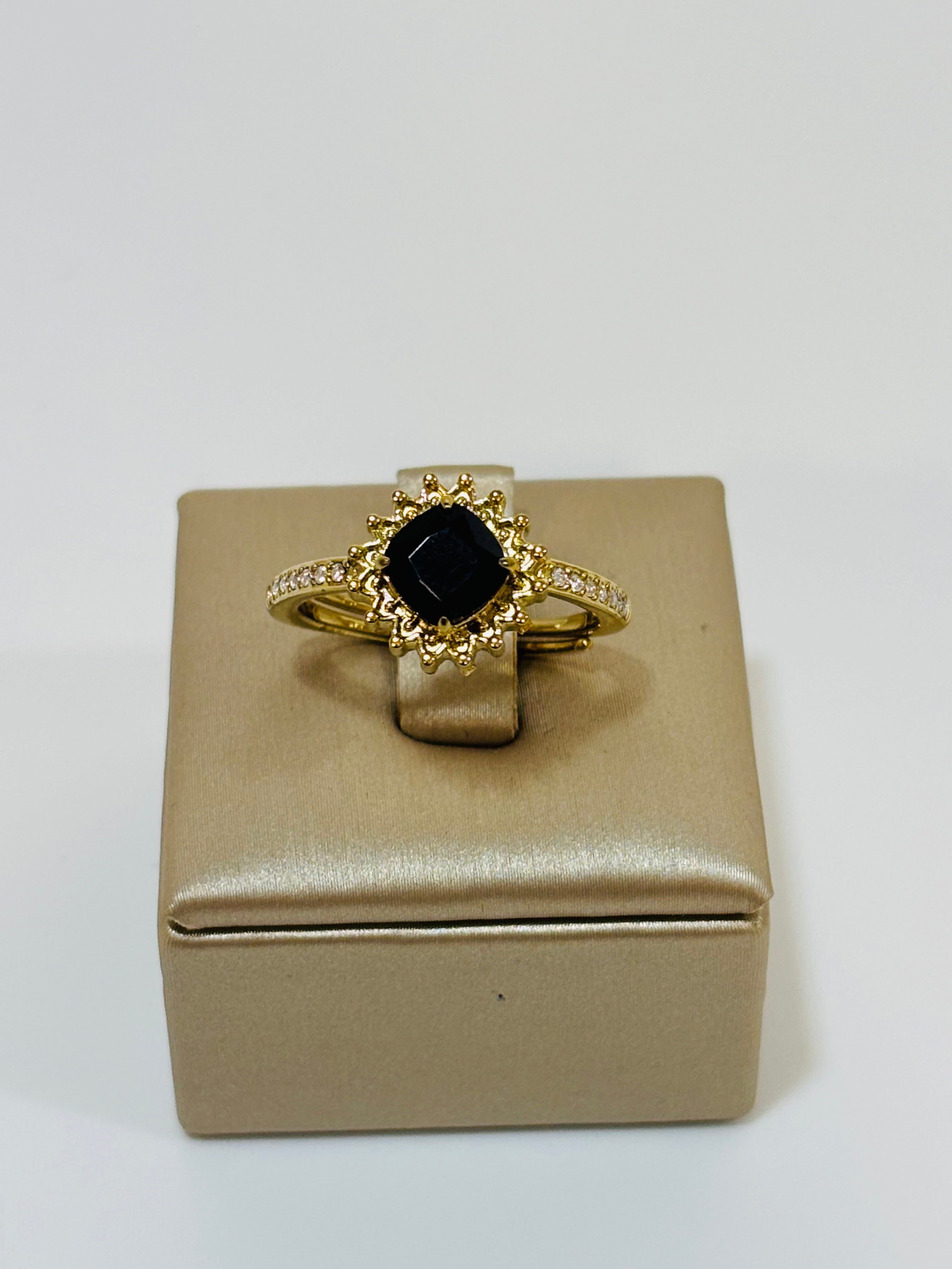 Anello gemma nera